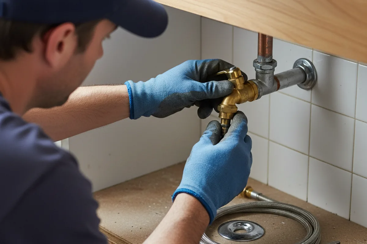 Shutoff valve and fitting work during Emergency Plumbing in Freeburg
